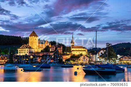 Spiez Castle on lake Thun in Switzerland 70093631