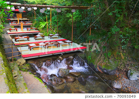 The riverbed of the Kibune River, Kyoto City, Kyoto Prefecture, Japan 70093849