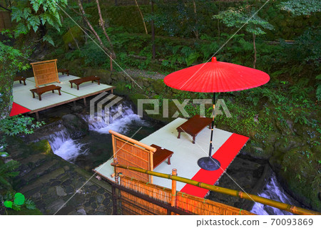 The riverbed of the Kibune River, Kyoto City, Kyoto Prefecture, Japan 70093869
