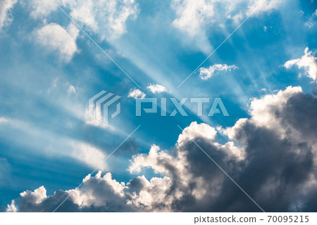 Dramatic sky light from heaven. Sun and clouds. Dramatic sky light from heaven. Sun and clouds. 70095215