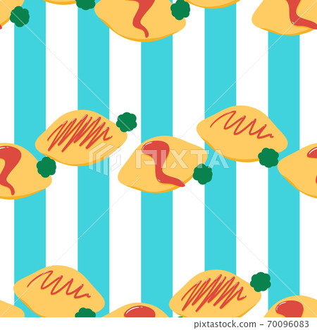 Omelet rice seamless pattern stripe Omelet rice seamless pattern stripe 70096083