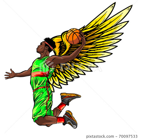 Basketball player. Vector illustration created in topic Second wind 70097533
