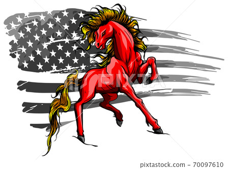 American Horse Flag Logo Vector illustration design American Horse Flag Logo Vector illustration design 70097610
