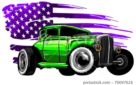 vector graphic design of an American muscle car 70097628