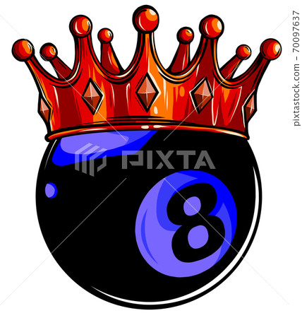 Gold crown on a billiard ball isolated on white vector Gold crown on a billiard ball isolated on white vector 70097637