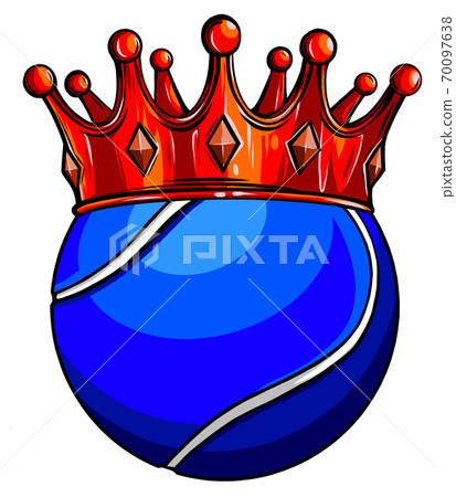 King of tennis concept, a tennis ball wearing a gold crown vector 70097638