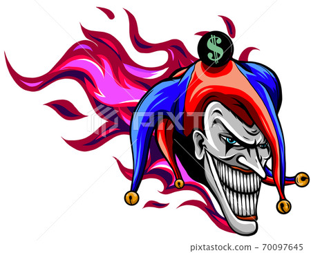evil joker with flames vector illustration art evil joker with flames vector illustration art 70097645