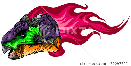 Vector illustration Ankylosaurus with flame. design art 70097731