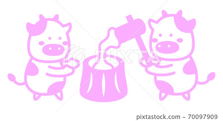 牛肉年糕製作比賽插圖2021年新年賀卡 牛肉年糕製作比賽插圖2021年新年賀卡 70097909
