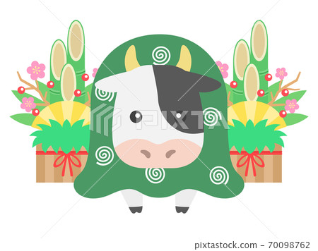 Illustration of a cow character wearing a lion dance costume Illustration of a cow character wearing a lion dance costume 70098762