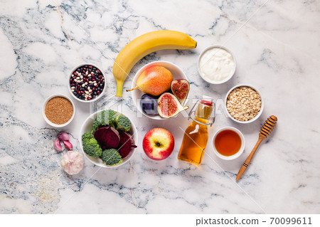 Products for healthy bowel. Natural food for gut. 70099611