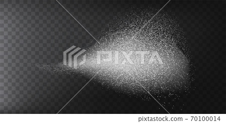 Transparent water spray mist of atomizer or smoke, paint dust particles. Vector illustration 70100014