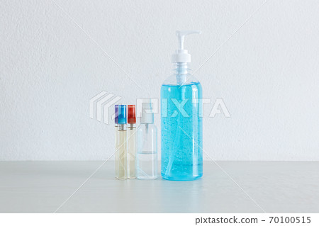 Alcohol gel is used for inhibition of bacteria and the virus Covid-19, Virus removal and protection of infections, Virus covid-19 concept. 70100515