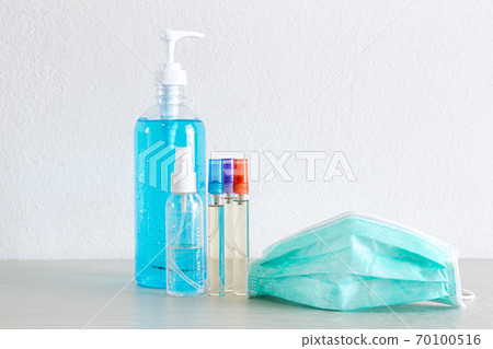 Alcohol gel is used for inhibition of bacteria and the virus Covid-19, Virus removal and protection of infections, Virus covid-19 concept. 70100516