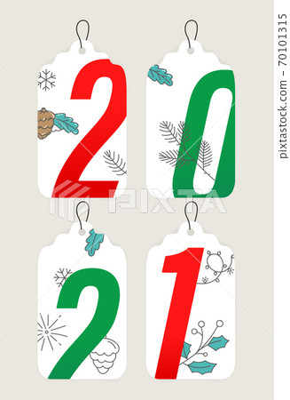 Hand drawn new year labels collection Hand drawn new year labels collection 70101315