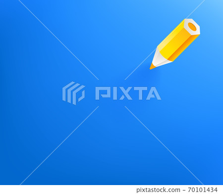 Vector wallpaper with yellow pencil. Background with copy space 70101434