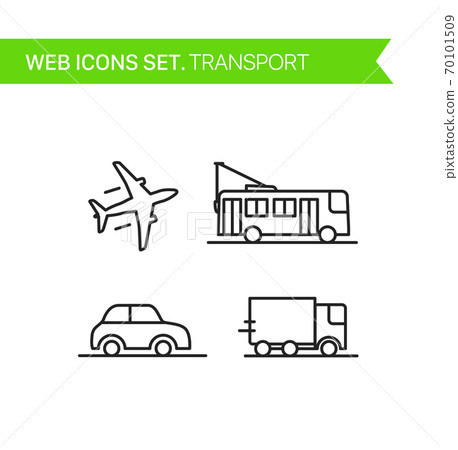 Transport. Thin line icons vector set Transport. Thin line icons vector set 70101509