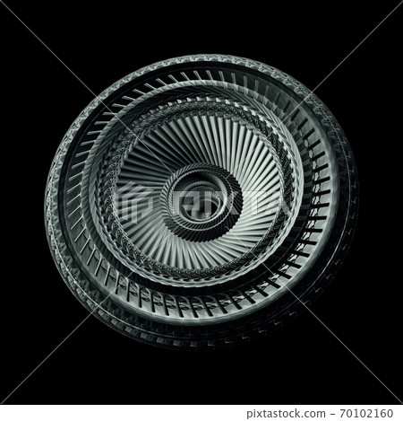 Sci-Fi Industrial Element Isolated On Black Background 70102160