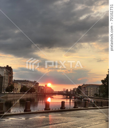 Fontanka river, St. Petersburg, Russia. Petersburg landmarks 70102731