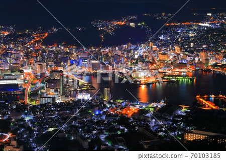 [Nagasaki Prefecture] Nagasaki night view from the Inasayama summit observatory 70103185