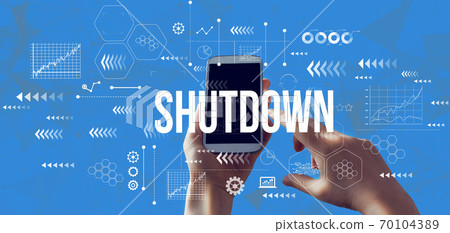 Shutdown theme with smartphone Shutdown theme with smartphone 70104389
