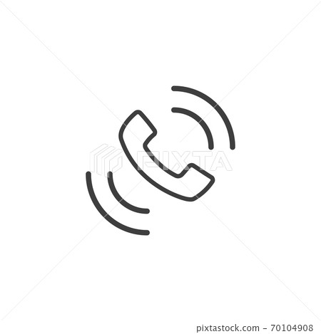 Smartphone mobile phone ringing or vibrating flat vector icon for apps and websites. Stock vector illustration isolated on white background. 70104908