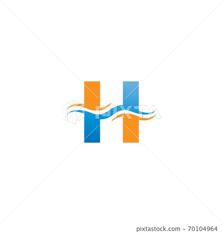 Mix of letter H with wave design 70104964