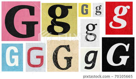 Color ransom collage style letters, numbers cut from newspapers