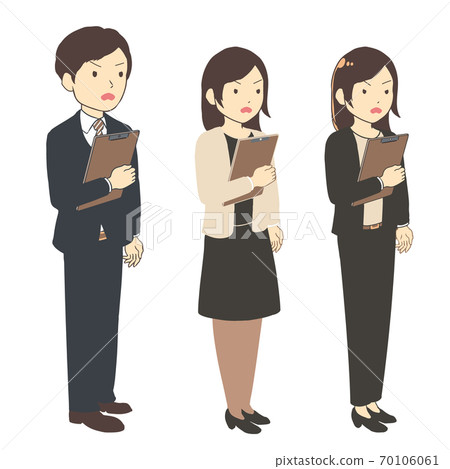 An office worker with documents gets angry (no line) 70106061