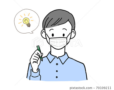 戴著面具的鋼筆的勵志年輕人 戴著面具的鋼筆的勵志年輕人 70109211