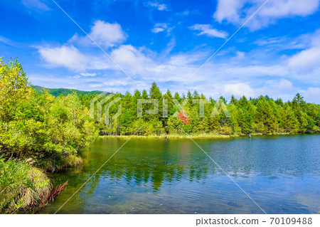 Yachiho Lake and Fly Fisher 70109488