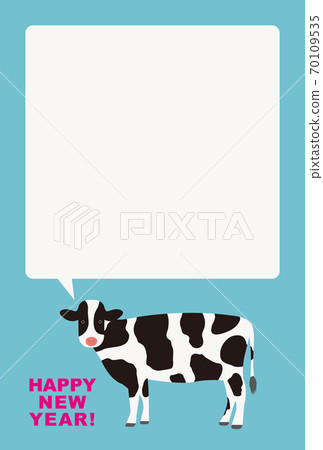 New Year's card design 2021 Ox year Ox Ushi beef New Year's card design 2021 Ox year Ox Ushi beef 70109535