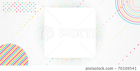 White square frame design colorful geometric element concept. 70109541