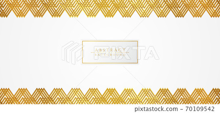 Zigzag wavy pattern gold luxury frame design white background Zigzag wavy pattern gold luxury frame design white background 70109542