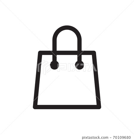 Shopping bag outline icon vector isolated on white background for graphic design, logo, web site, social media, mobile app, illustration 70109680
