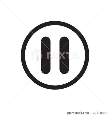 Pause icon vector isolated on white background for graphic design, logo, web site, social media, mobile app, illustration 70110059