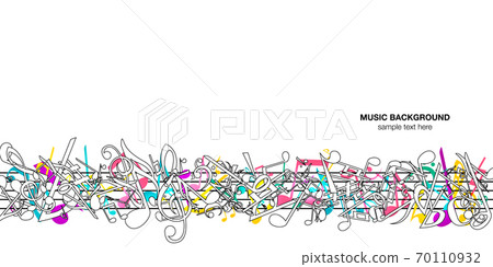 注意音樂音樂背景矢量插圖流行多彩抽象 70110932