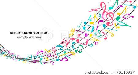 注意音樂音樂背景矢量插圖流行多彩抽象 70110937