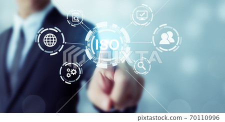 Concept of ISO standards quality control assurance warranty business technology 70110996