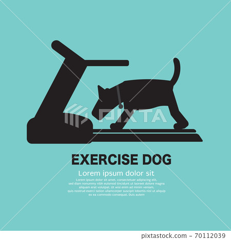 Dog Exercising on a Treadmill Icon Black Symbol Vector Illustration. 70112039