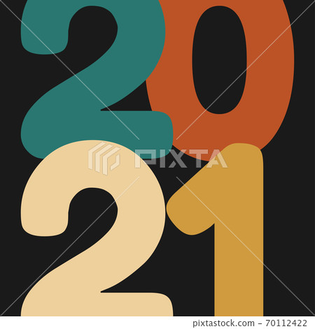 Happy new year 2021. Greetings card. abstract background. Vector illustration. 70112422