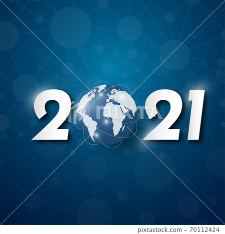 Happy new year 2021. Greetings card. abstract background. Vector illustration. 70112424
