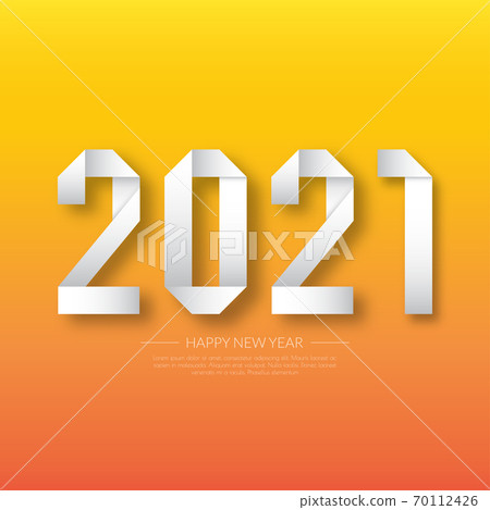 Happy new year 2021. Greetings card. abstract background. Vector illustration. 70112426