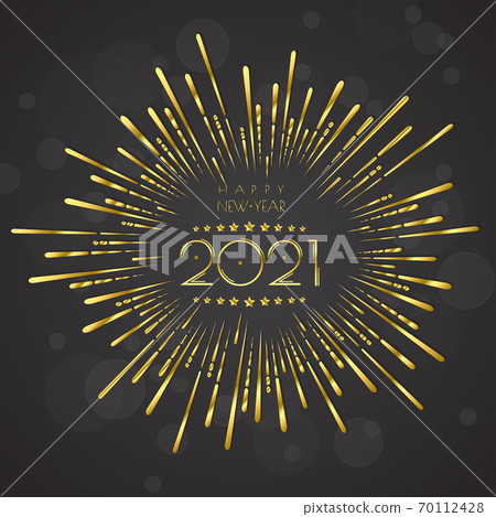 Happy new year 2021. Greetings card. abstract background. Vector illustration. 70112428
