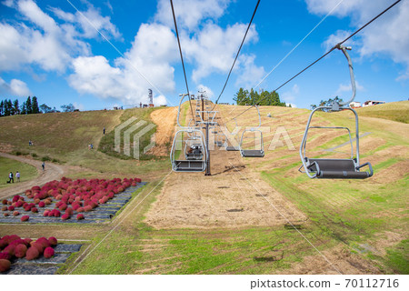 Red Kokia and lift on the summit of Mt. Biwako Hakodate, Takashima City, Shiga Prefecture 70112716