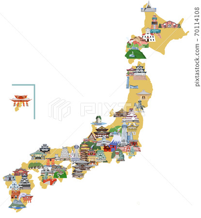 觀光島日本插圖地圖2020 70114108