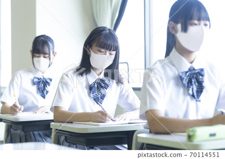 School girls studying 70114551