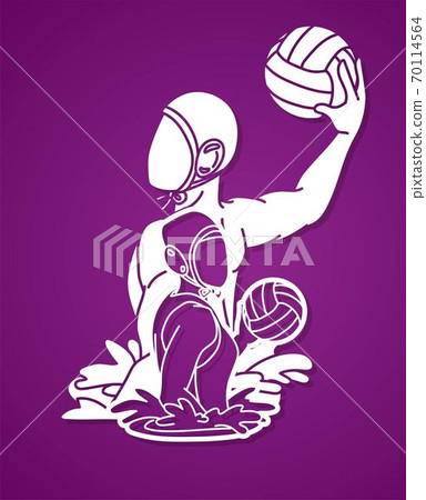 Group of water polo players  action cartoon graphic vector 70114564