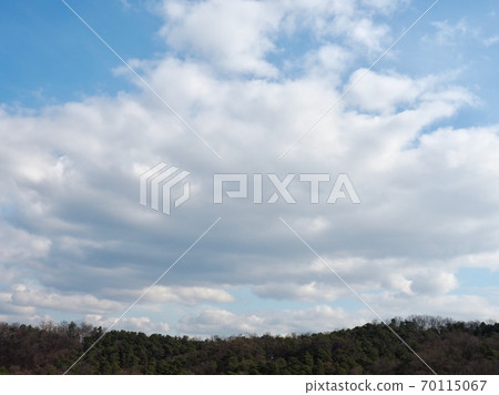 Blue sky, clouds and mountains 70115067