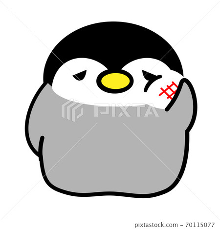 企鵝Hina痛苦傷害可愛的插圖素材 70115077